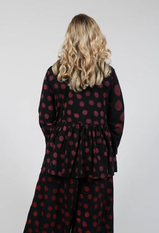 Button Up Blouse in Red Pois