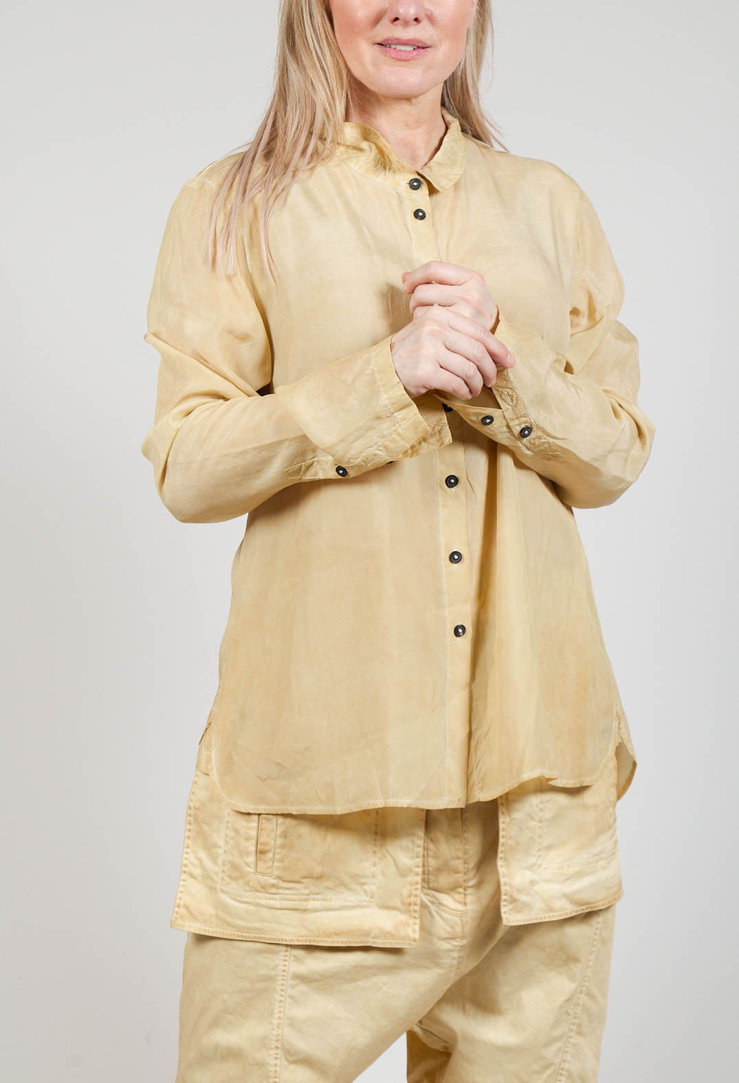 Button-Up Blouse in Wax Cloud