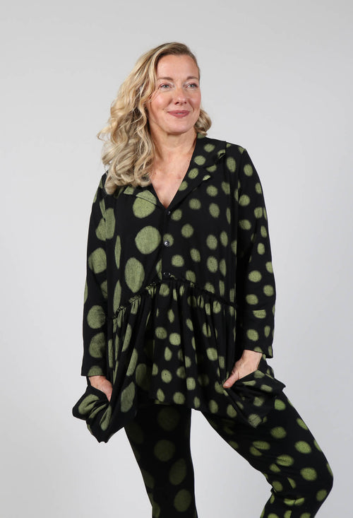 Button Up Blouse in Yellow Pois