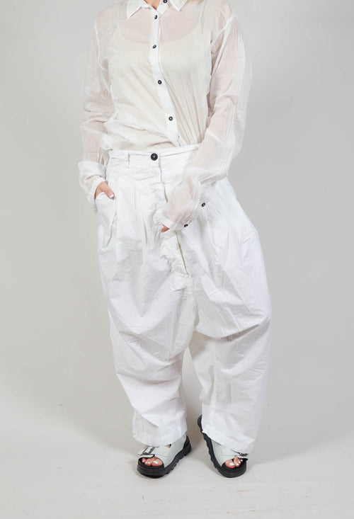 Button-Up Trousers in Starwhite