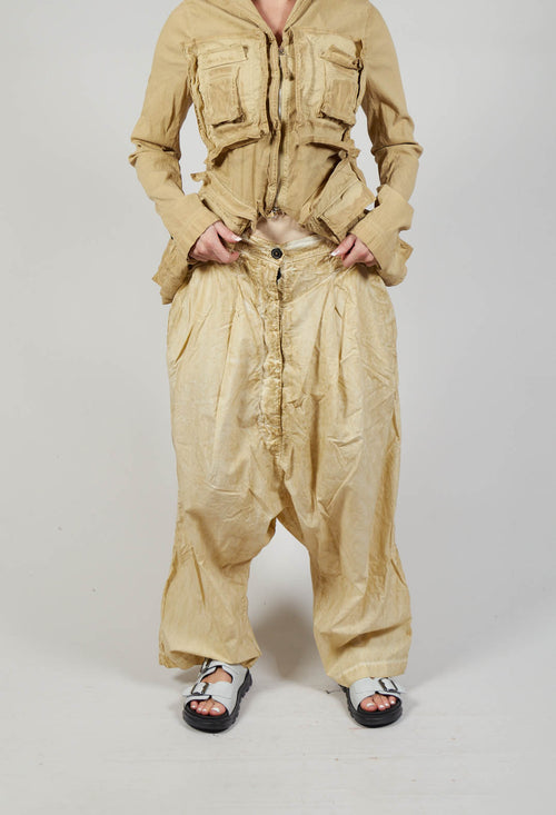 Button-Up Trousers in Wax Cloud
