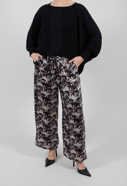 Melo Wide Ankle Grazer Trousers in Multicolor