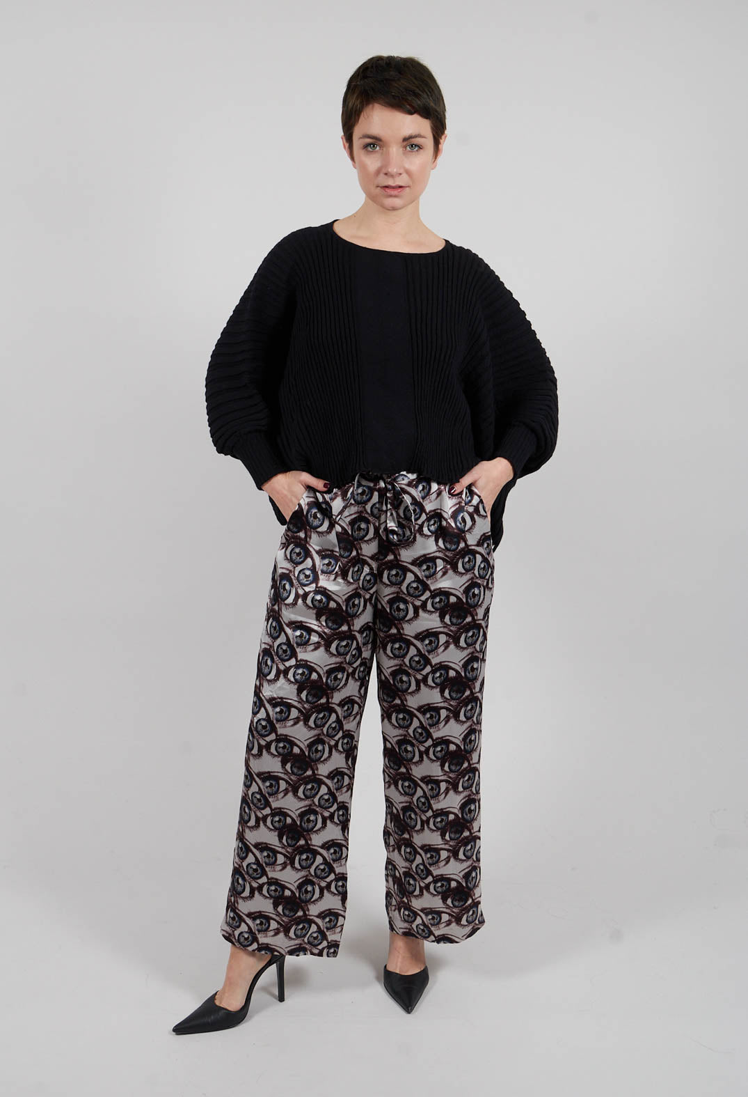 Melo Wide Ankle Grazer Trousers in Multicolor