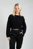 Cable Knit Cropped Sweater in Black