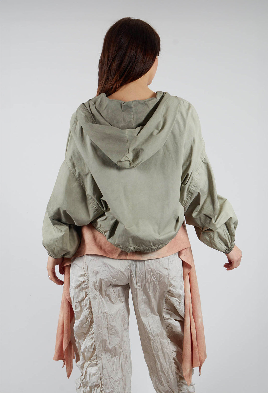 Canvas Double Dyed Bomber Jacket in Green