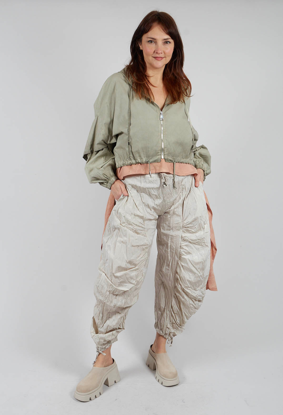 Canvas Double Dyed Bomber Jacket in Green