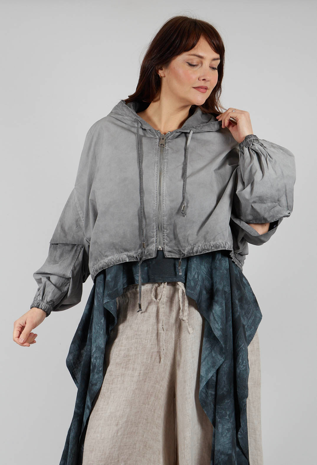 Canvas Double Dyed Bomber Jacket in Nero