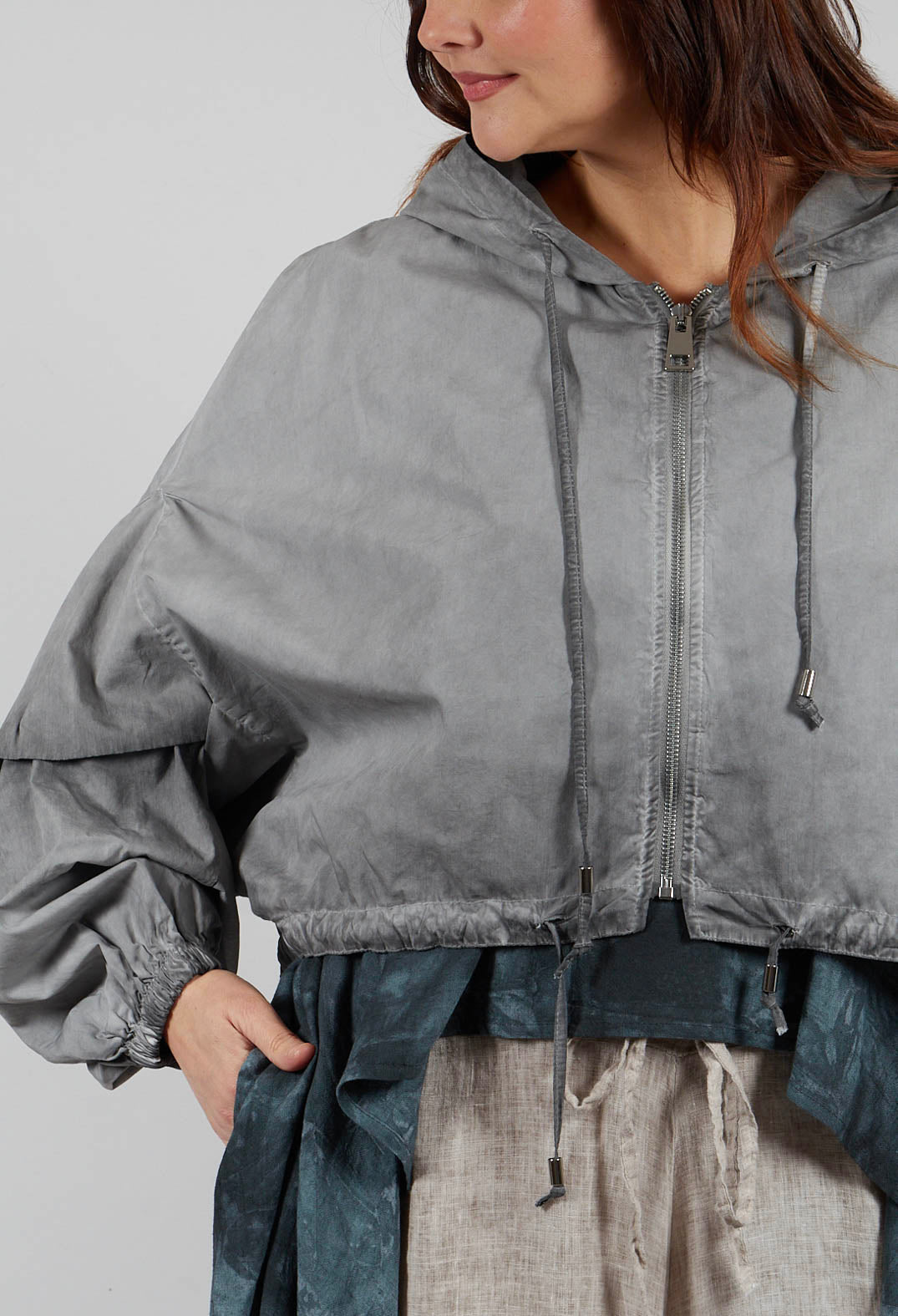 Canvas Double Dyed Bomber Jacket in Nero