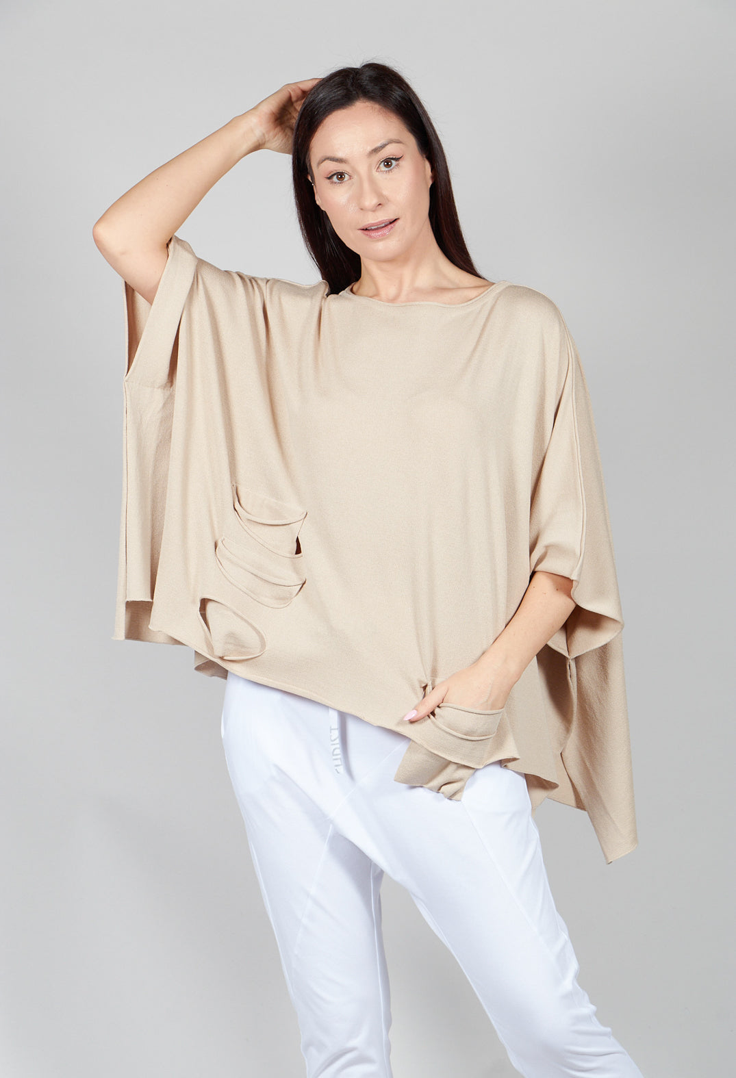 Cape Style Jumper in Sand