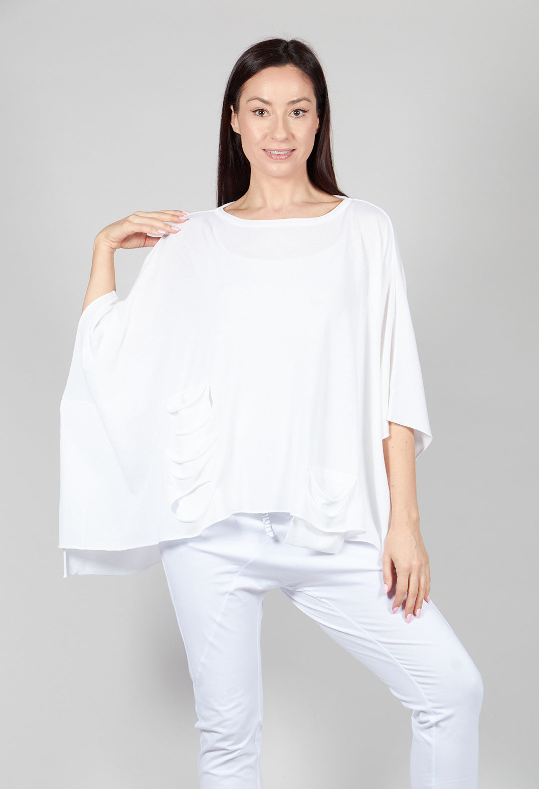 Cape Style Jumper in White