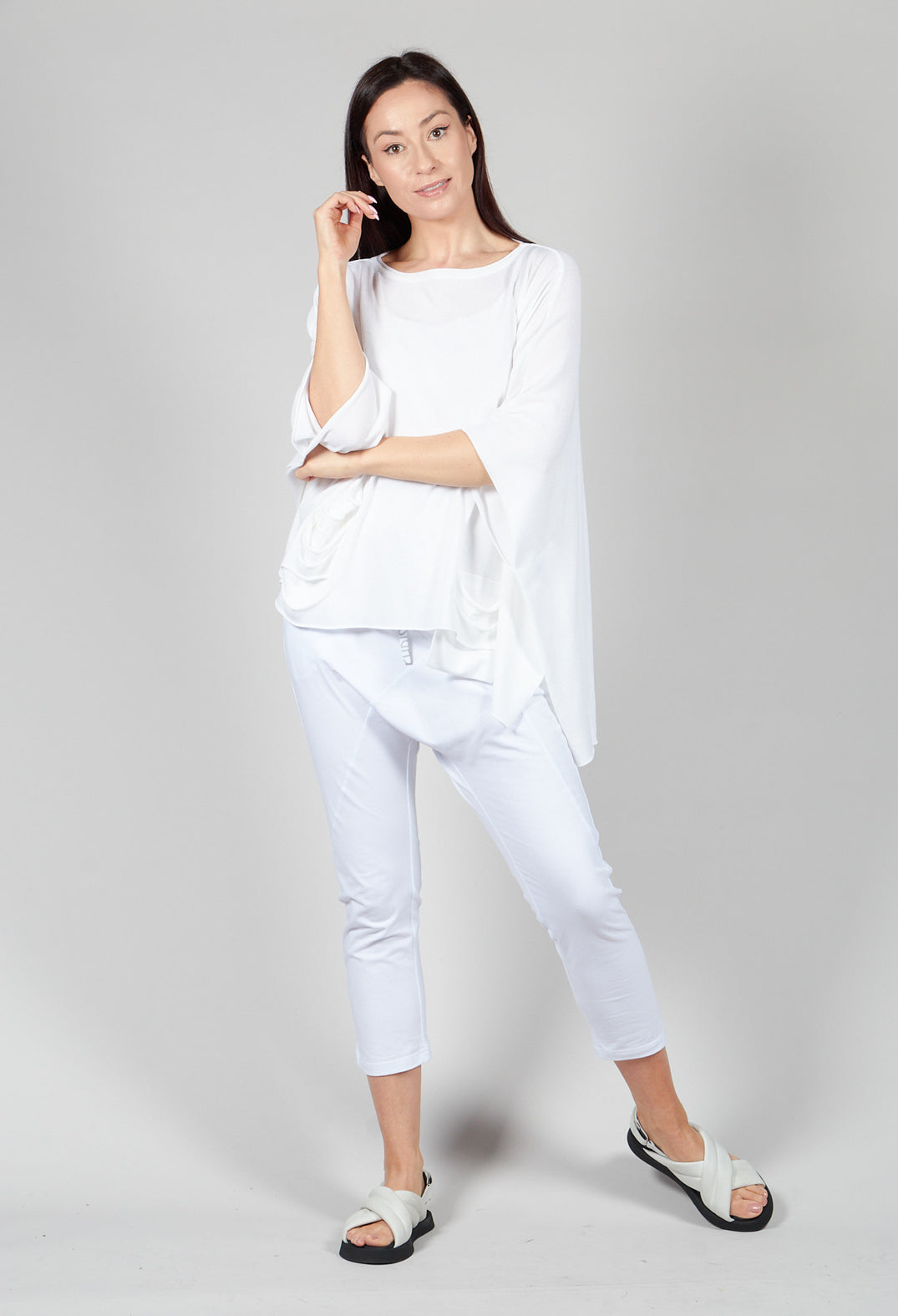 Cape Style Jumper in White