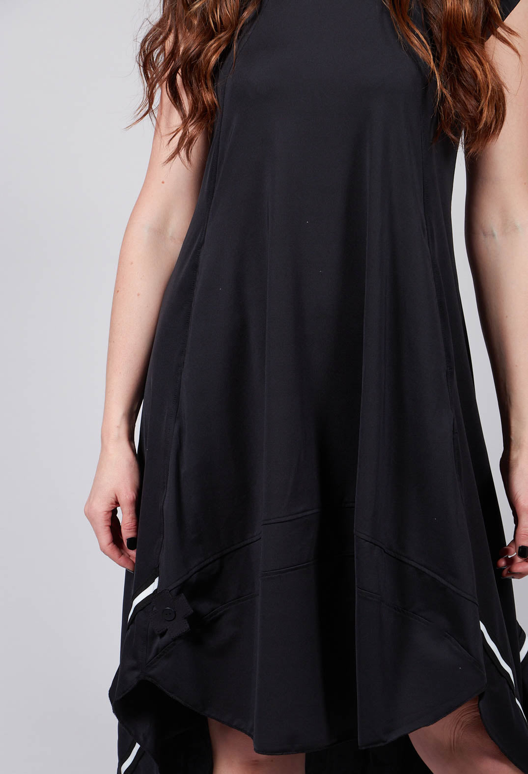 Capped Sleeve Dress in Black