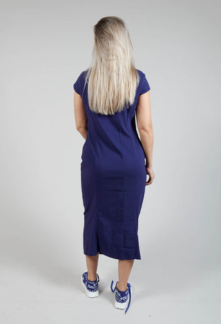 Capped Sleeve Slim Fit Dress in Azur