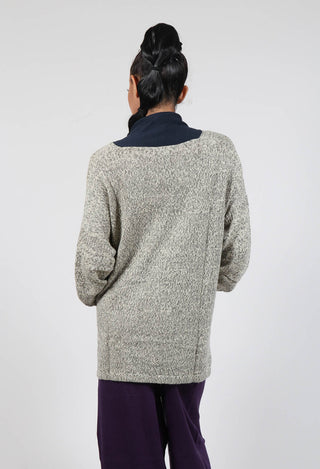 Cardigan Long Shawl in Natural and Graphite