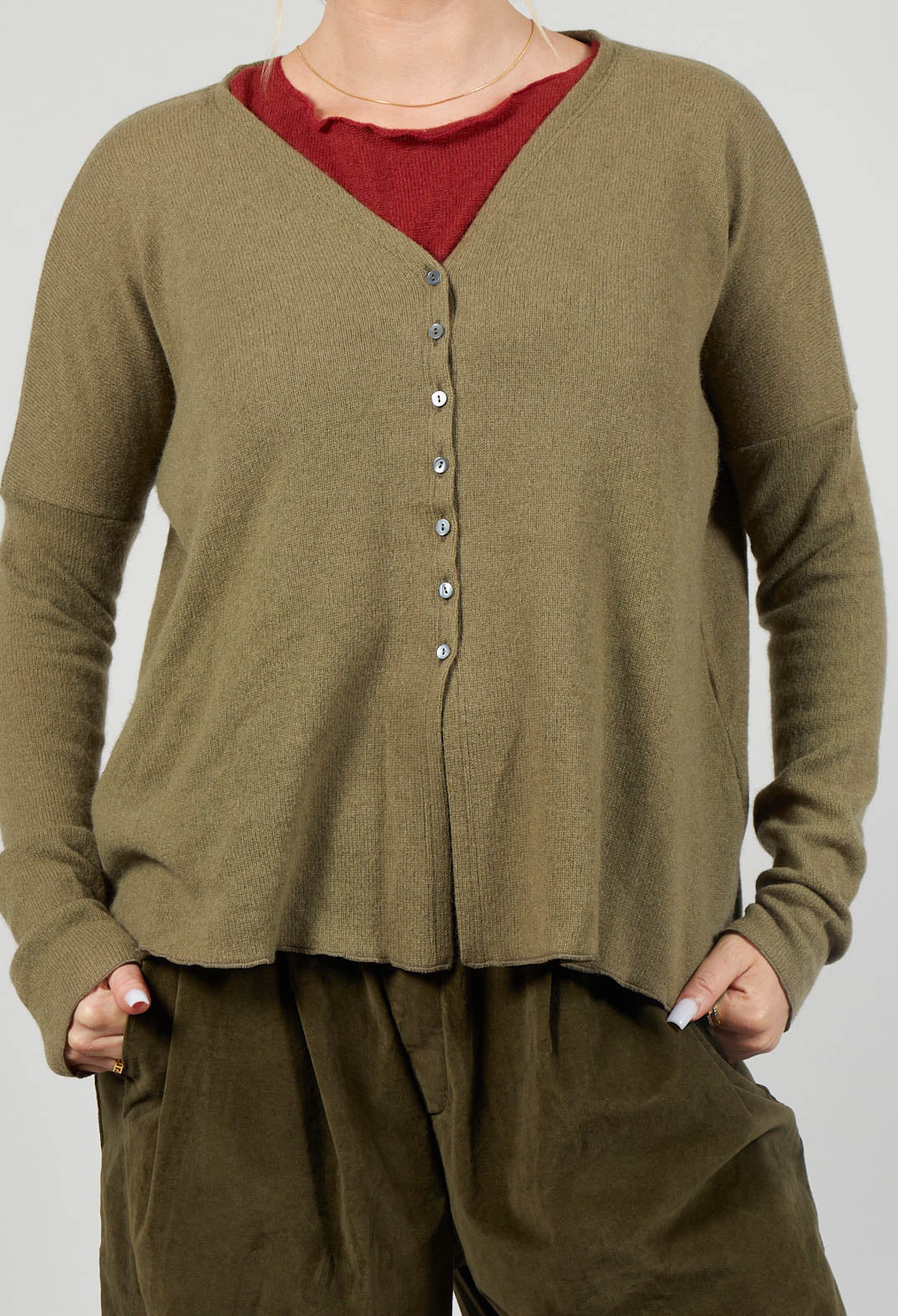 Cardigan WS in Olive