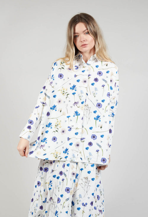 Carletta Shirt in Blue Flower Print