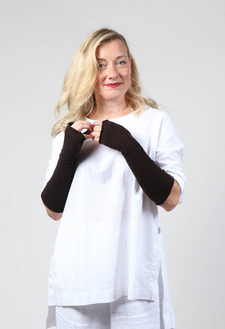 Cashmere Fingerless Gloves in Espresso