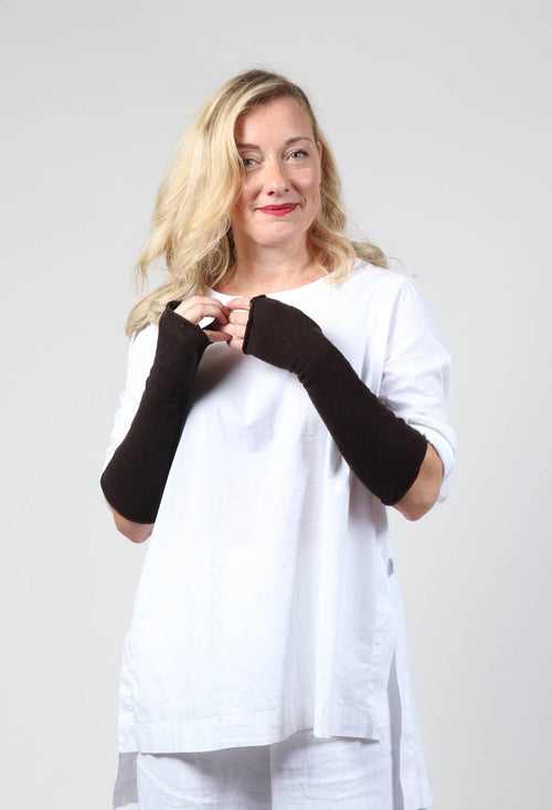 Cashmere Fingerless Gloves in Espresso