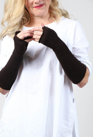 Cashmere Fingerless Gloves in Espresso