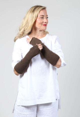 Cashmere Fingerless Gloves in Kaffee