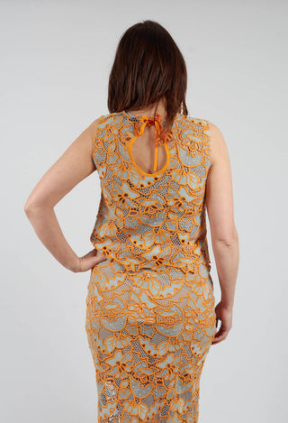 Celia Macrame Top in Clementine