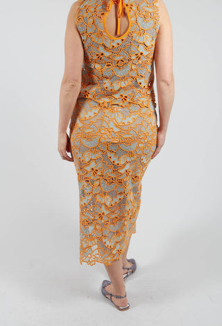 Celia Macrame Tube Skirt in Clementine