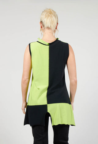 Centre Split Top in Black and Green