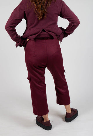 Check Print Trousers in Merlot