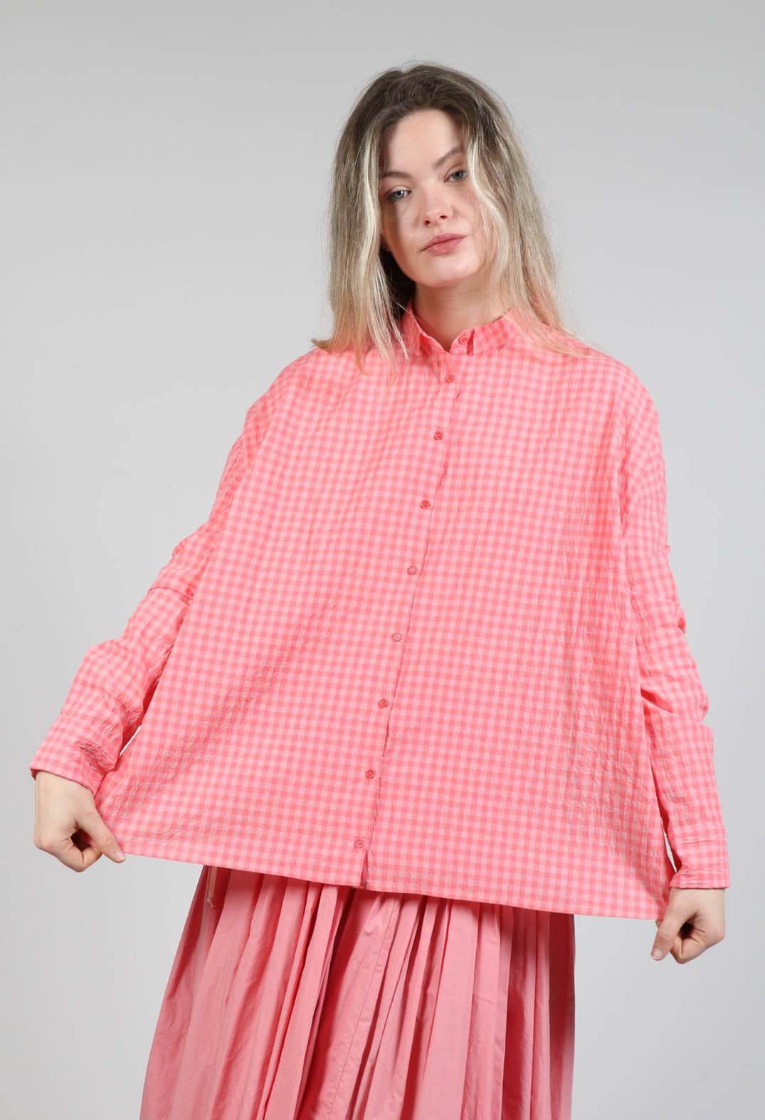 Checkered Shirt in Strawberry