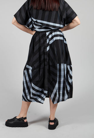 Checkered Skirt in Black Print