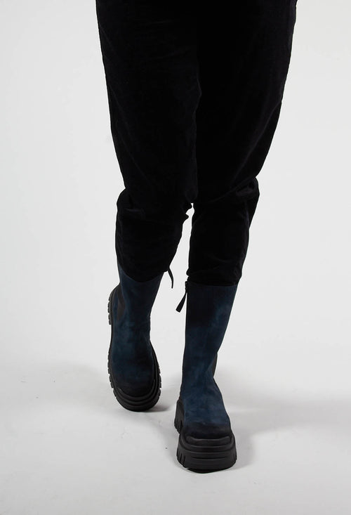 Chunky Cleated Sole Boots in Ink