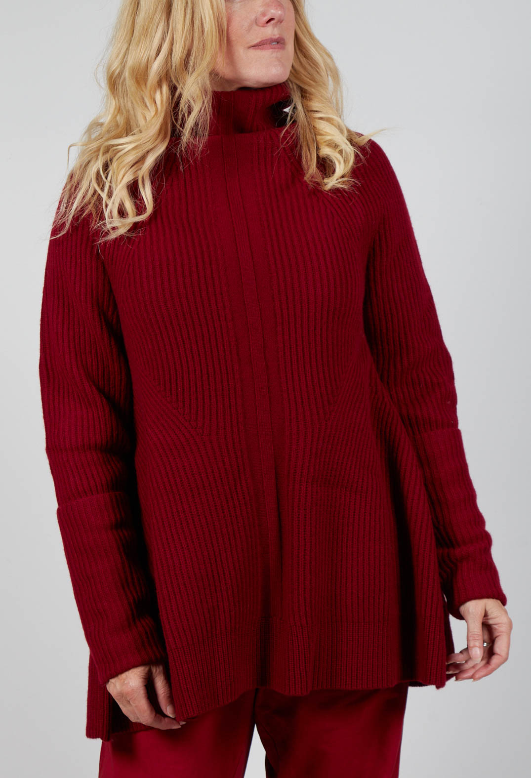 Chunky Roll Neck Jumper in Sunset