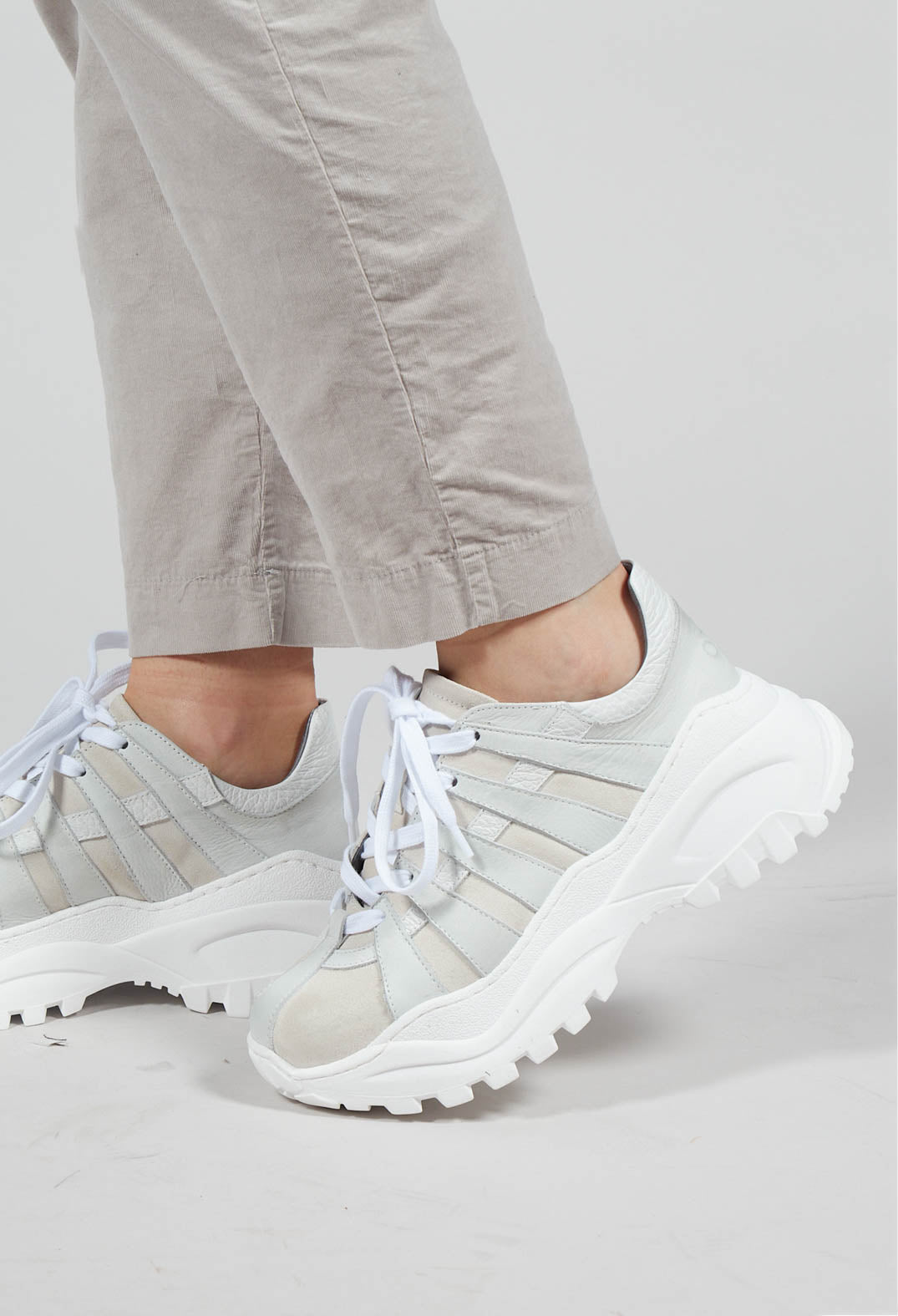 Chunky Sole Trainers in Bianco Mix