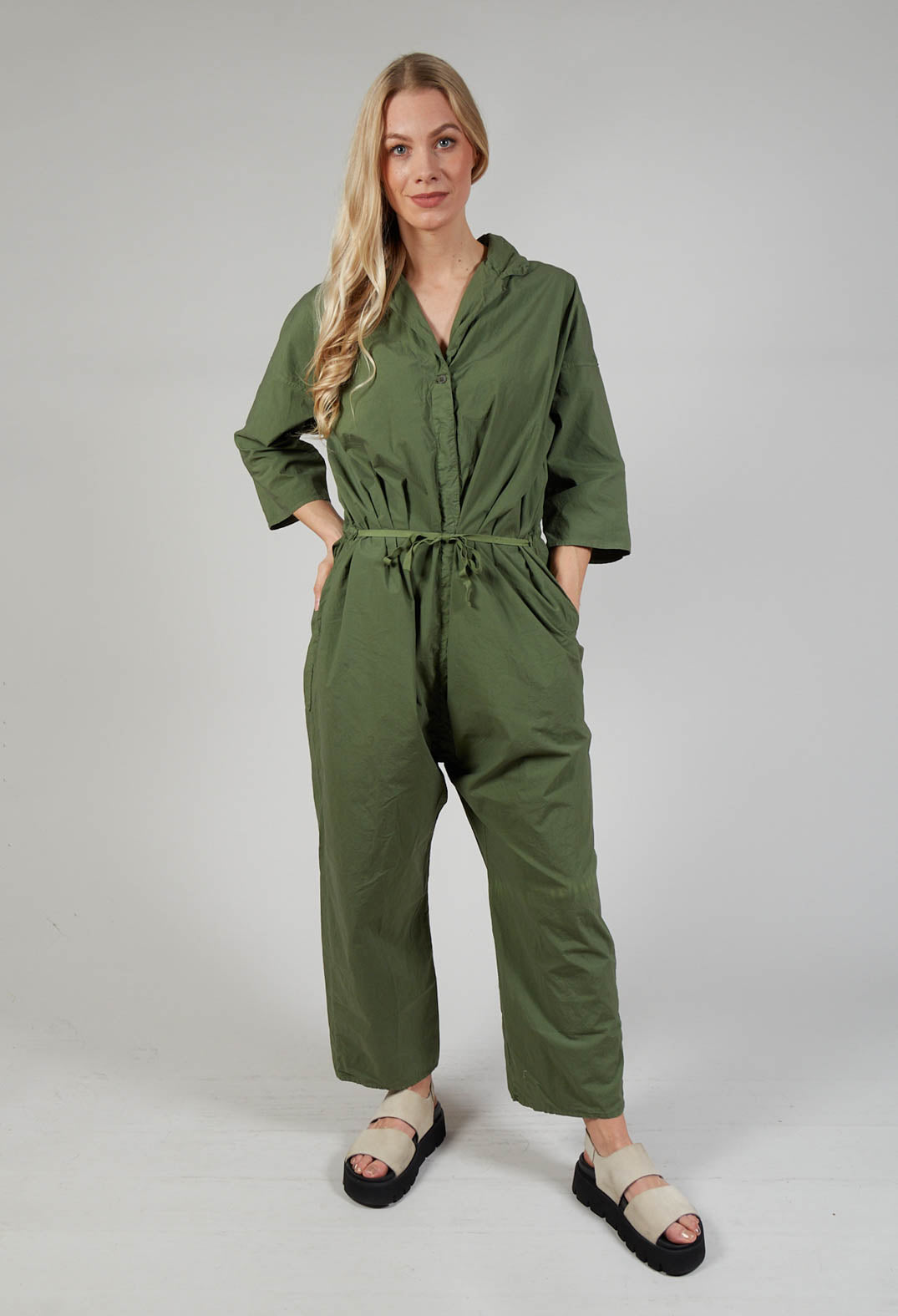 Collar Jumpsuit TS in Green