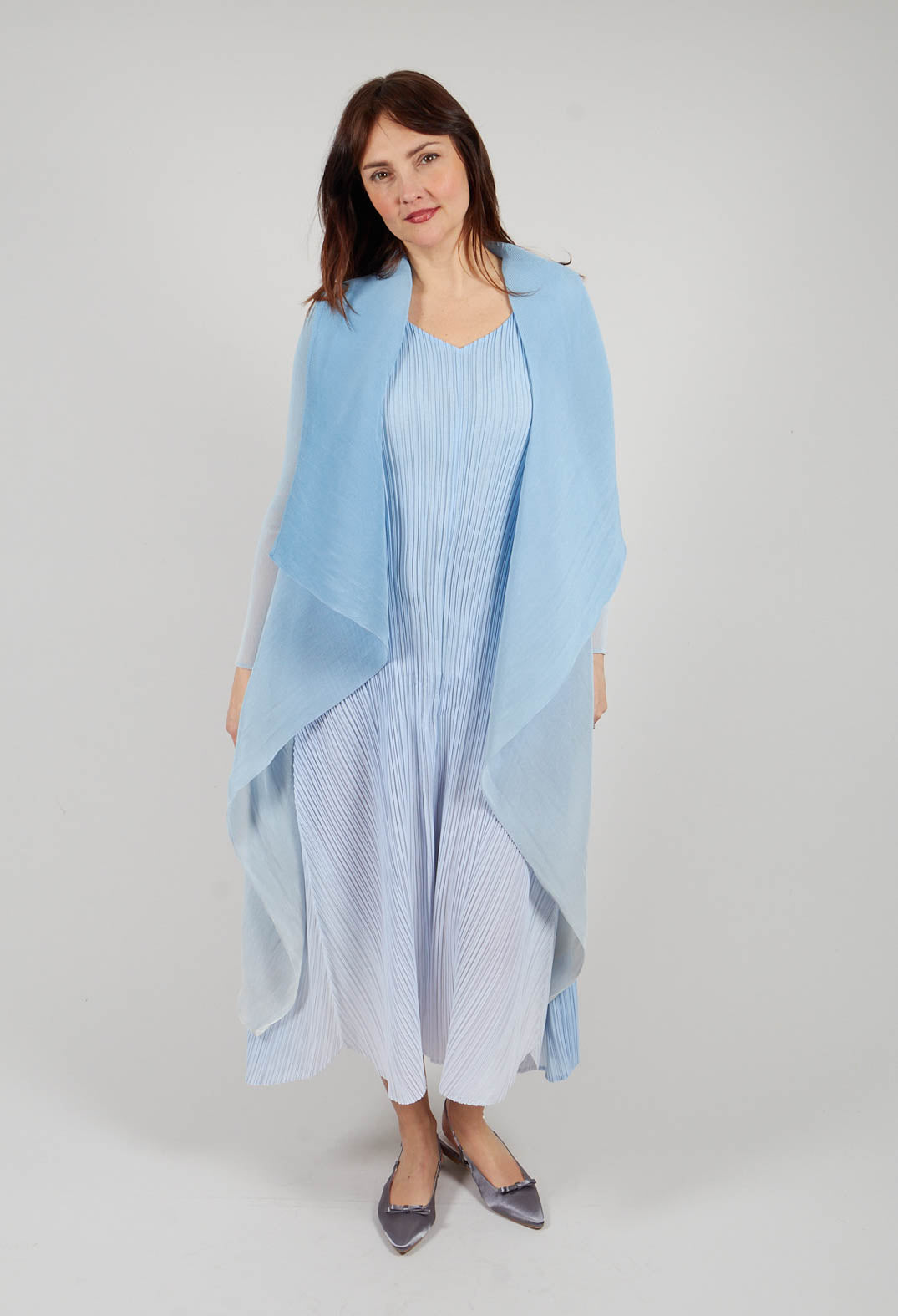Collare Coat in Blue Sky Ombre