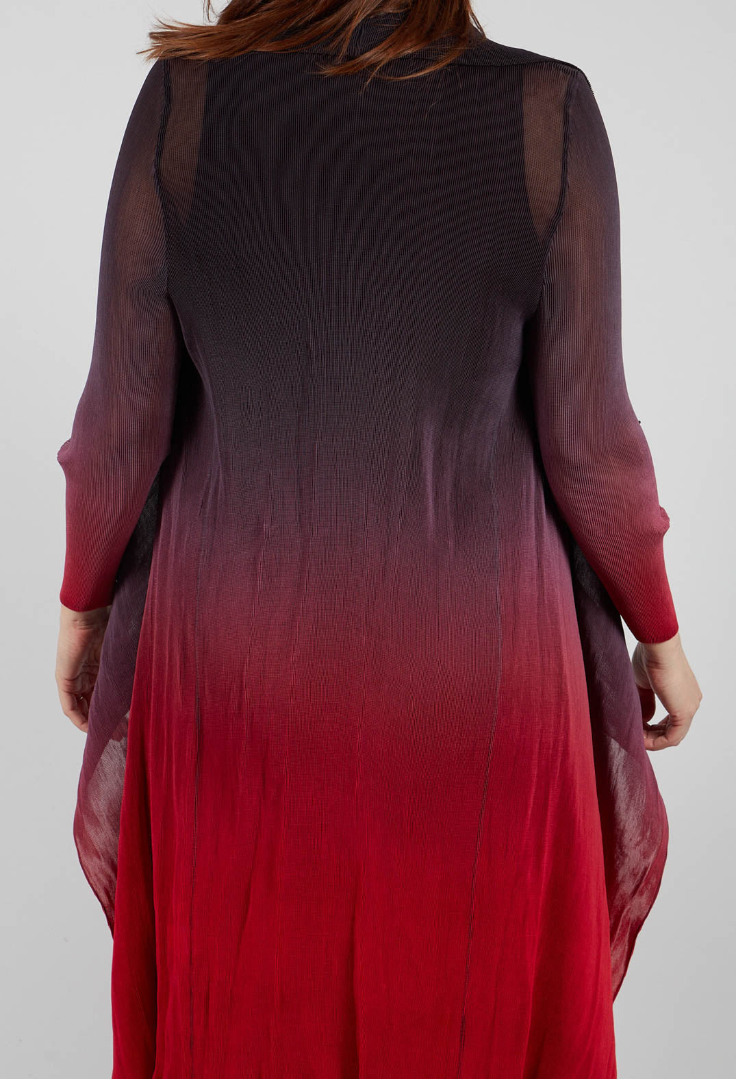 Collare Coat in Cherry Ombre