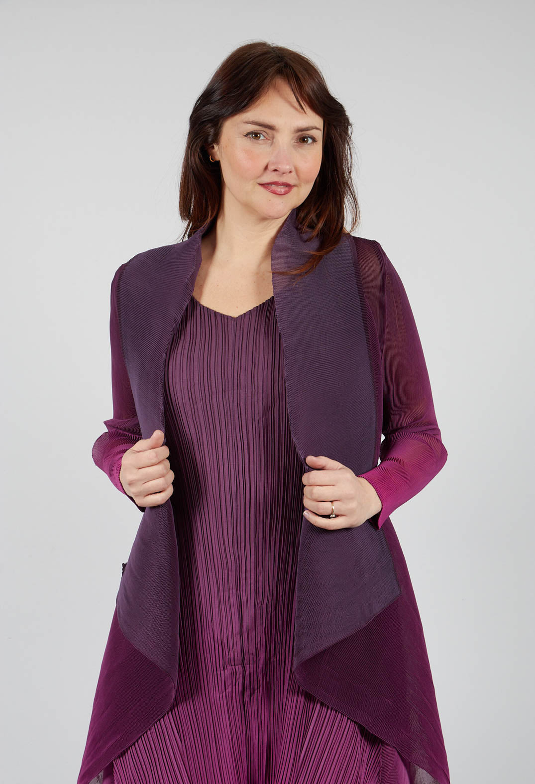 Collare Coat in Mulberry Ombre