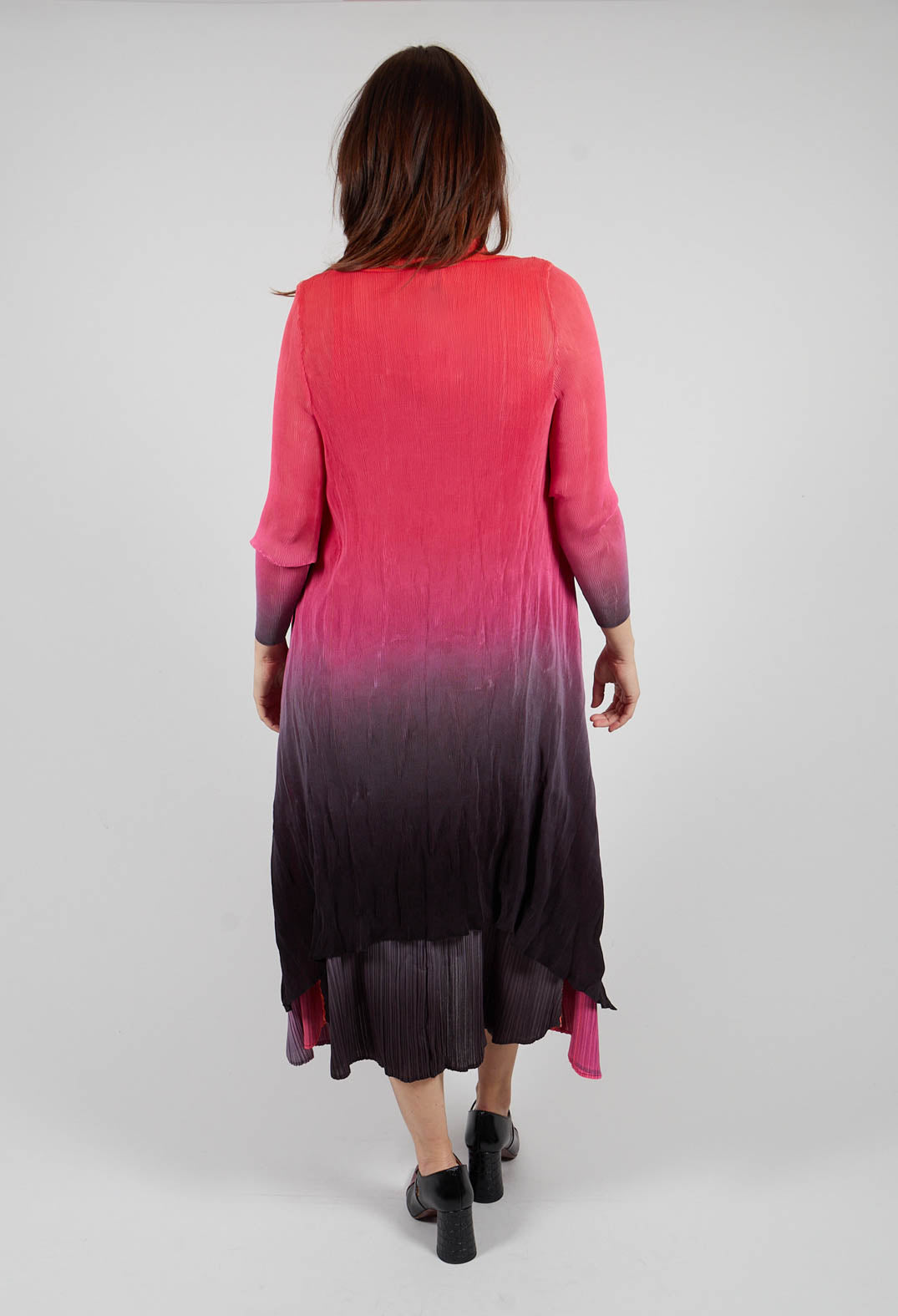Collare Coat in Tangerine Pink Glow