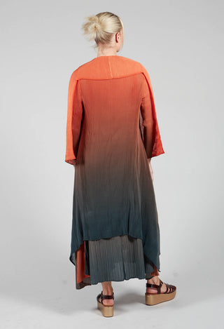 Collare Coat in Tangerine and Shadow