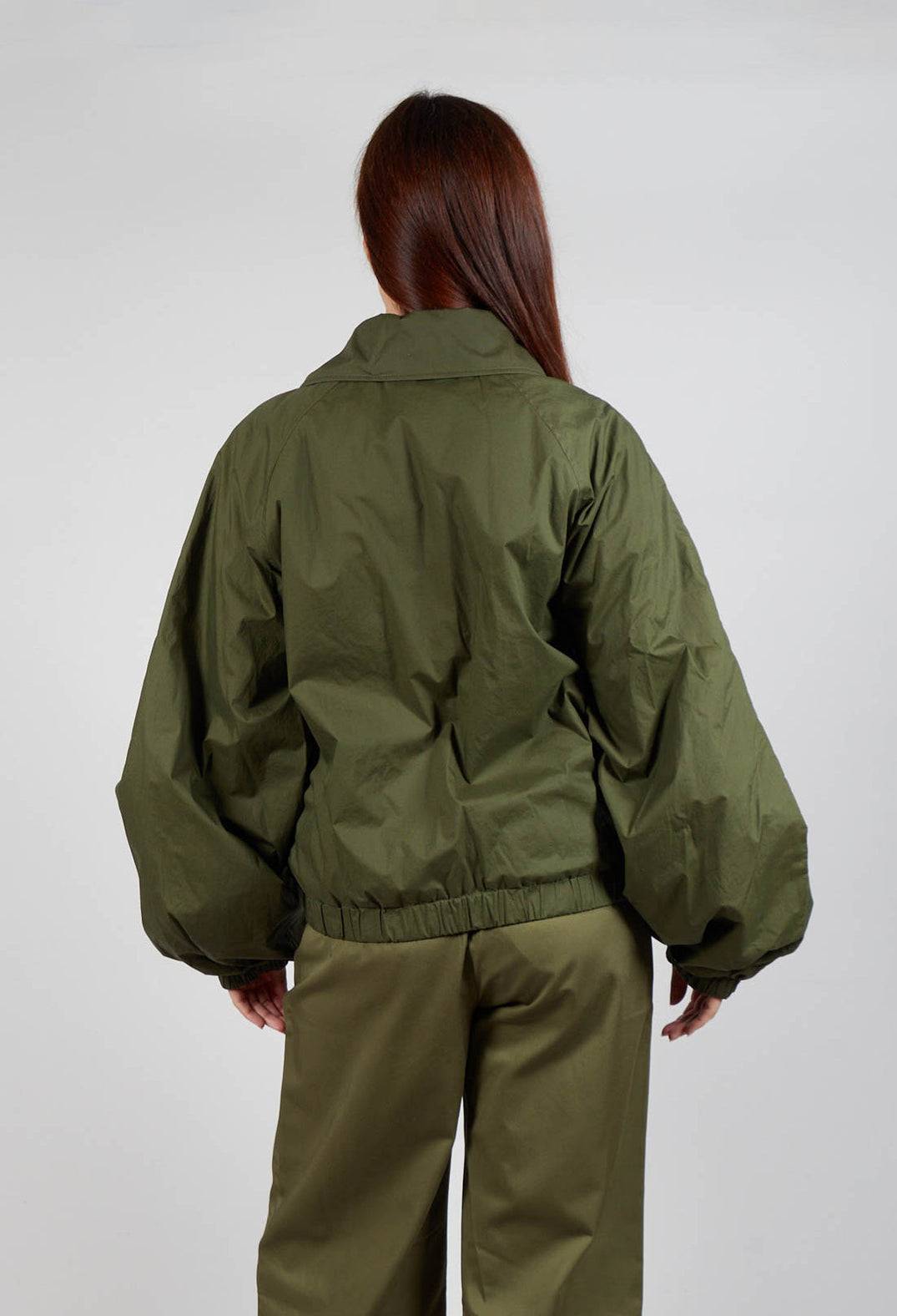 Collared Bomber Jacket in Khaki