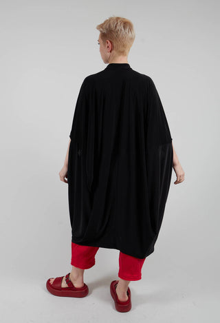 Collarless Dress in Black Isar