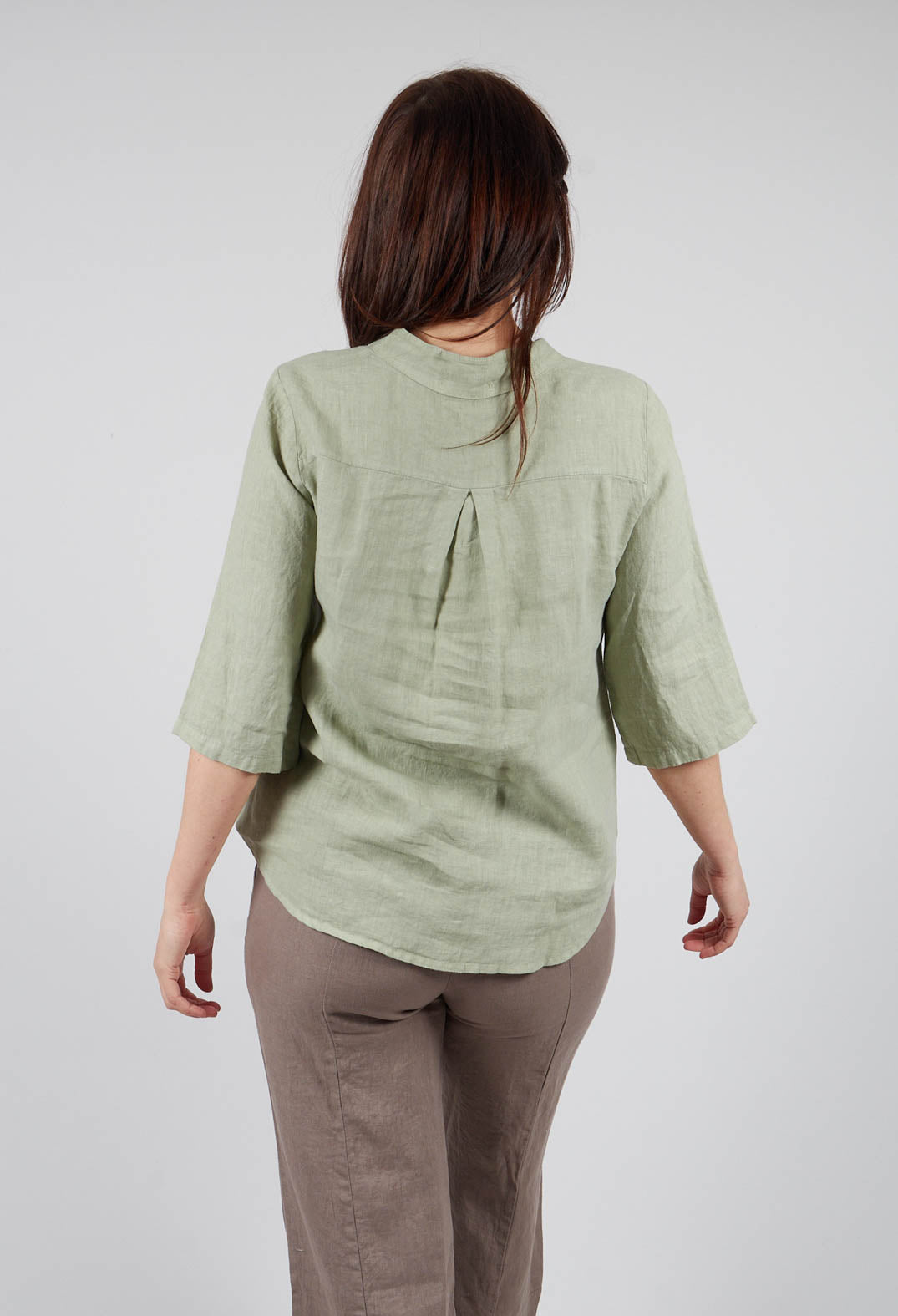 Collarless Jacket in Sage