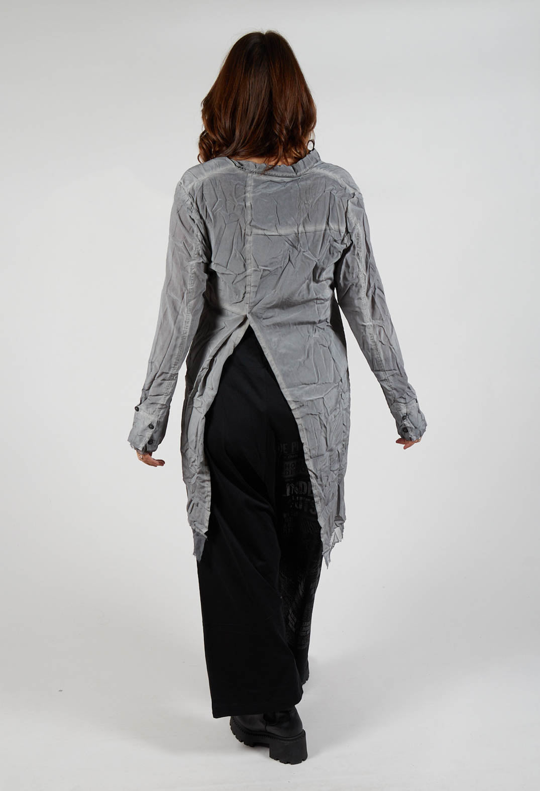Contrast Hem Shirt Dress in Pencil Cloud