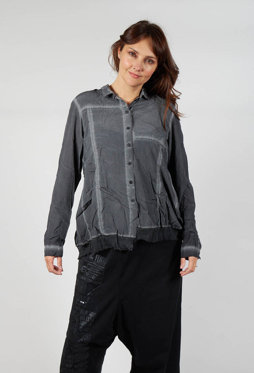Contrast Hem Shirt in Coal Cloud