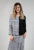 Contrast Sleeve Top in White with Black Lines
