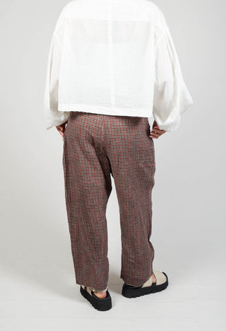 Contrast Stitch Trousers in Original Red Check