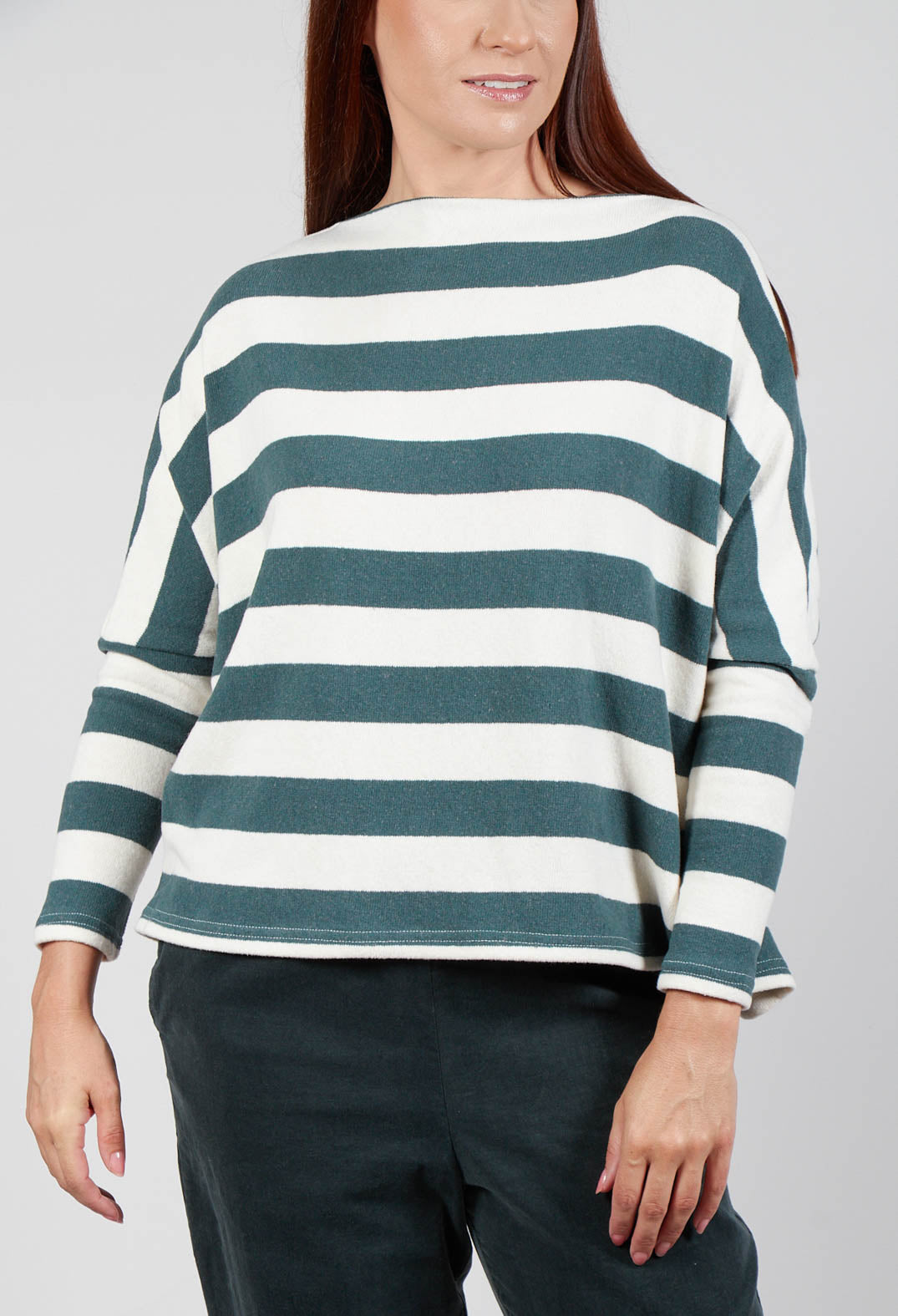 Contrast Stripe Jumper in Riga Agave