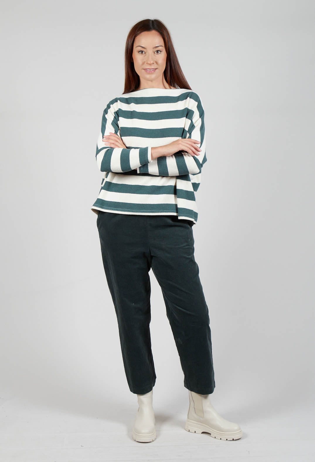 Contrast Stripe Jumper in Riga Agave