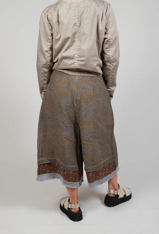 Contrast Waistband Culottes in Original Mustard Check