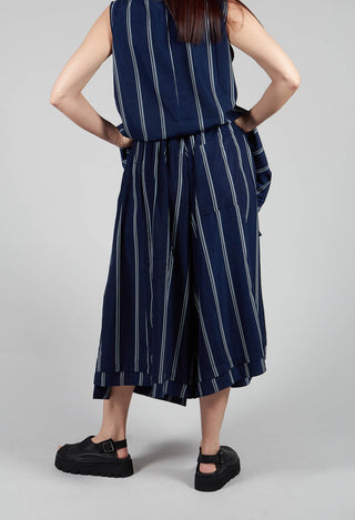 Contrasting Stripe Trousers in Navy